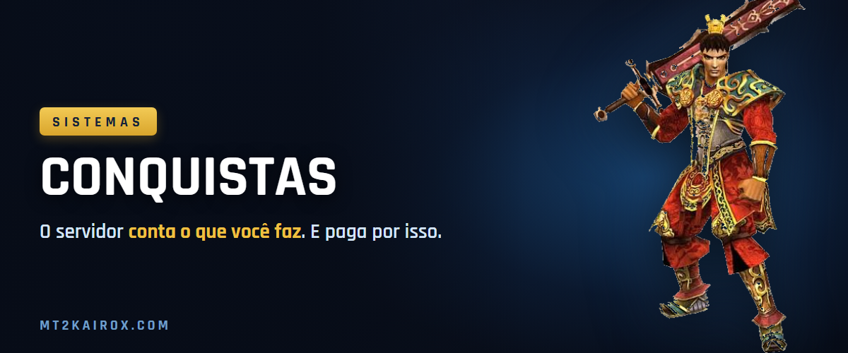 Conquistas: o servidor conta o que você faz